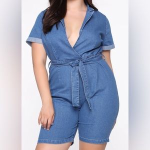 Hoping for More Biker Romper | Denim